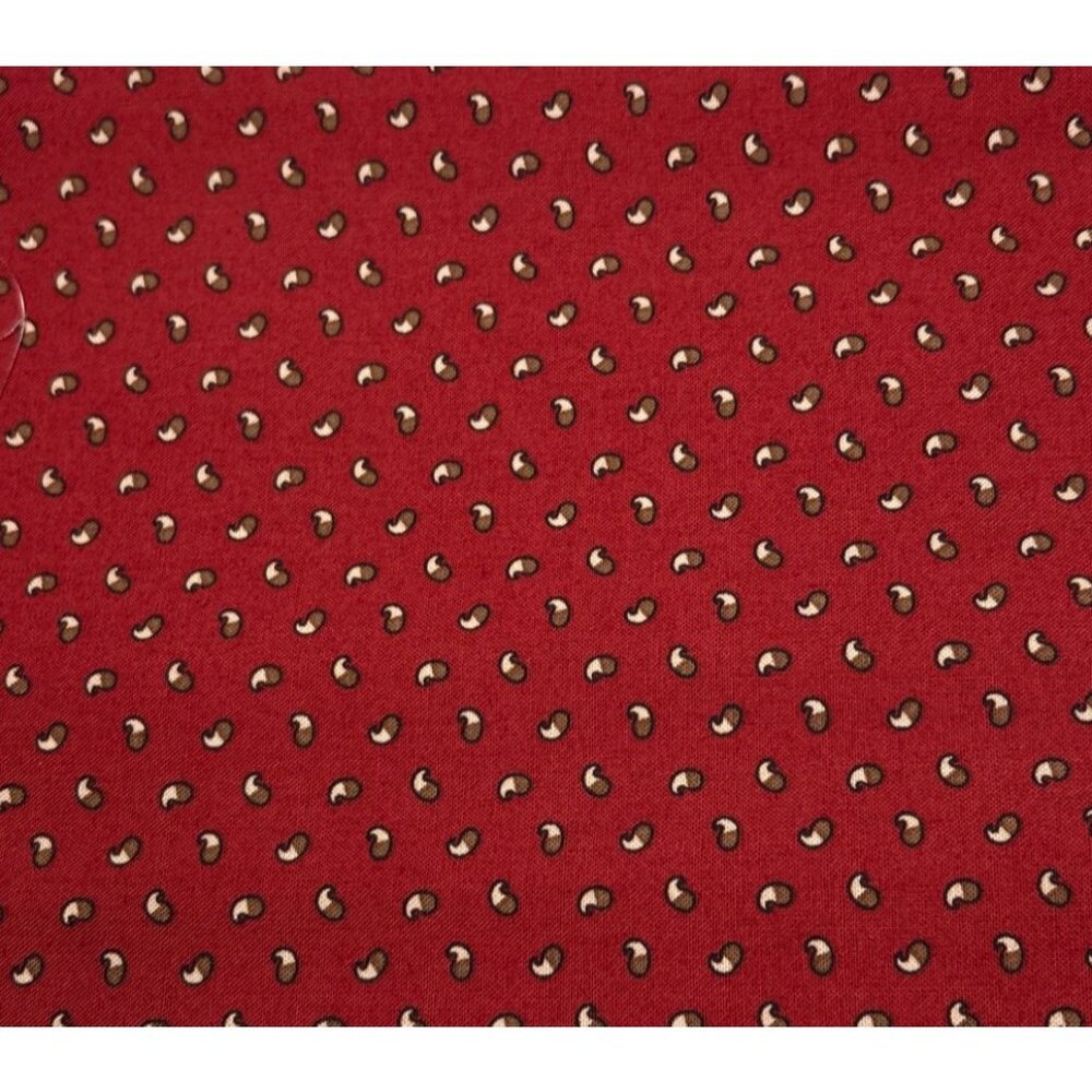 Marcus Fabrics Red Cotton Quilting Fabric 18" x 35" Brown Dashes Design 0244